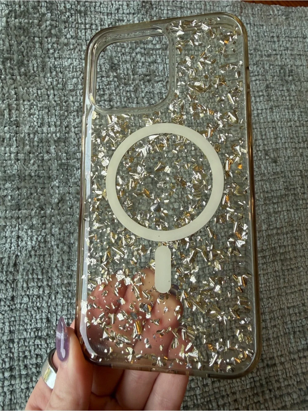 Clear Gold Confetti MagSafe Case for iPhone 14 Pro Max